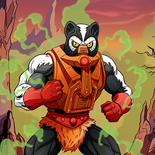 Charakterillustration mit Vogel auf der Schulter